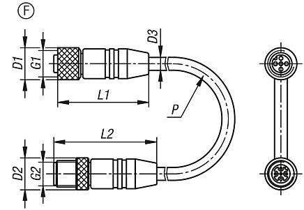 Connectors with screw fitting, Form F