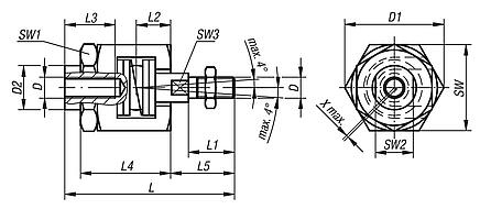 Quick-fit couplings with angular and radial offset compensation