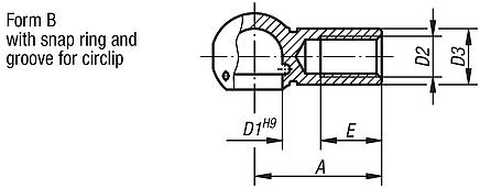 Ball seats for angle joints DIN 71805, Form B