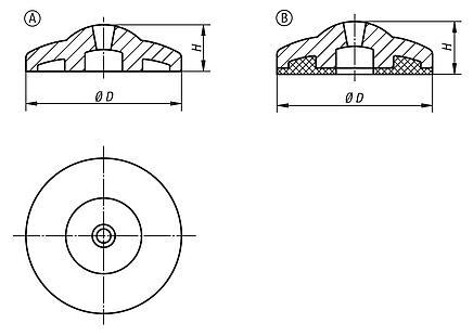 Levelling feet plates ECO die-cast zinc, stainless steel or plastic