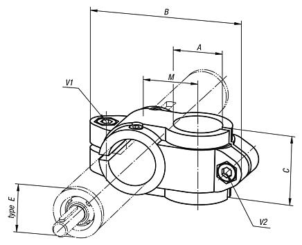 Linear actuator connector clamps, cross