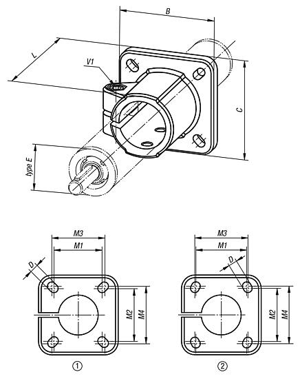Linear actuator connector clamps, base