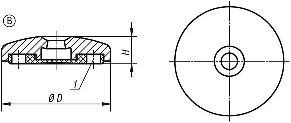 Levelling feet plates, Form B