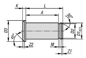 Pins with circlip groove suitable for clevis 