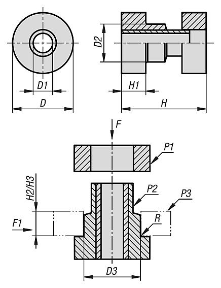 Neoprene connecting insulators two-piece