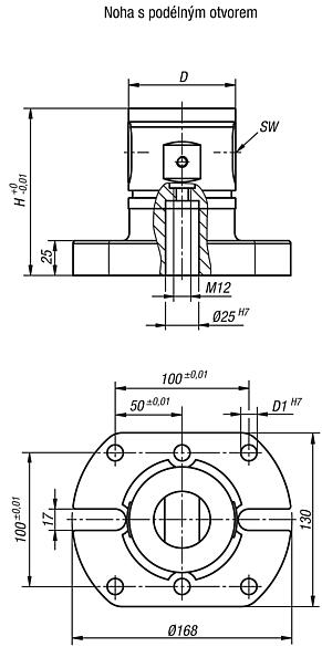 5osý základní modul UNILOCK velikost systému 80 mm, provedení B