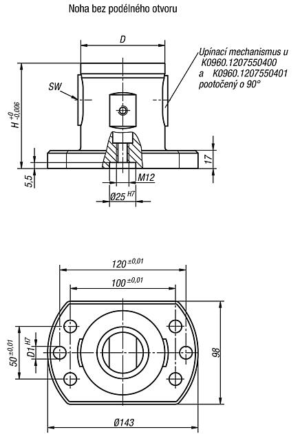 5osý základní modul UNILOCK velikost systému 80 mm, provedení A