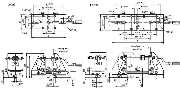 KIPPflexX 5-axis vice jaw plates smooth