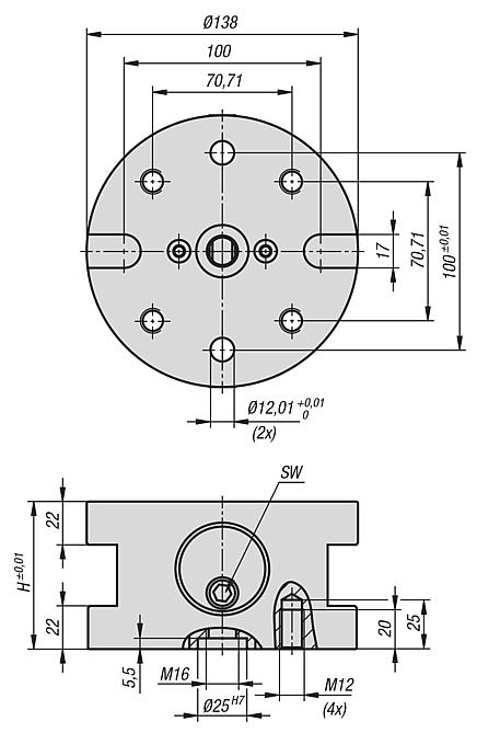 5osý základní modul UNILOCK velikost systému 138 mm