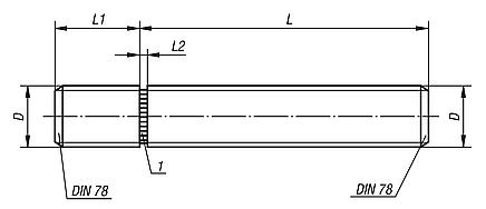 Studswith screw-in stop for gluing in