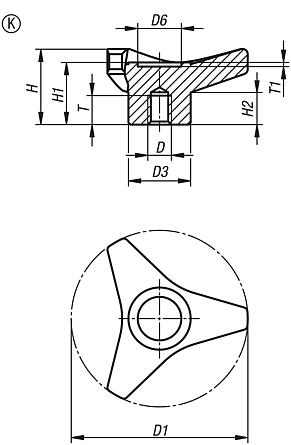 Triangular star grips, Form K