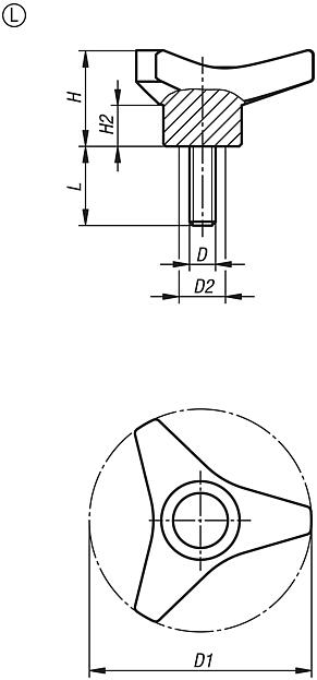Triangular star grips, Form L