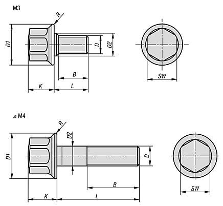 Šestihranné šrouby s nákružkem pro těsnicí podložku a podložku Hygienic USIT® od Freudenberg Process Seals