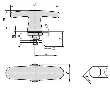 Západkové uzávěry z nerezové oceli 1.4404, v provedení Hygienic DESIGN, s úchytem tvaru T