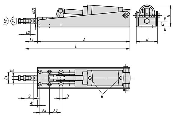 Pneumatic push-pull clamps