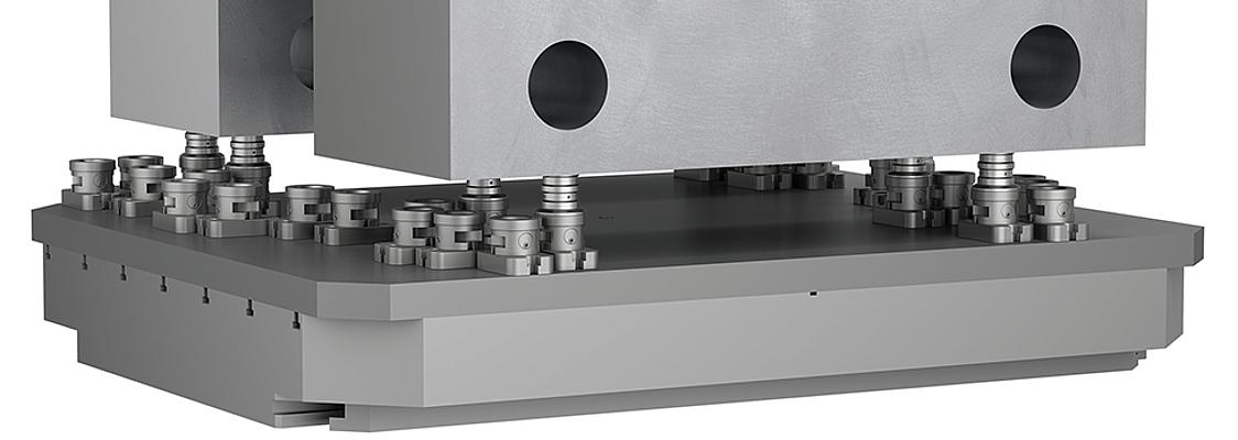 KIPP 5-axis clamping system for 40 tonne workpieces - proven itself in use with high stability and reliability
